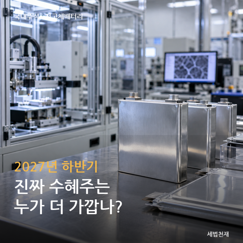 전고체배터리 관련주 TOP 5, "2027년 하반기" 진짜 수혜주는 삼성SDI일까