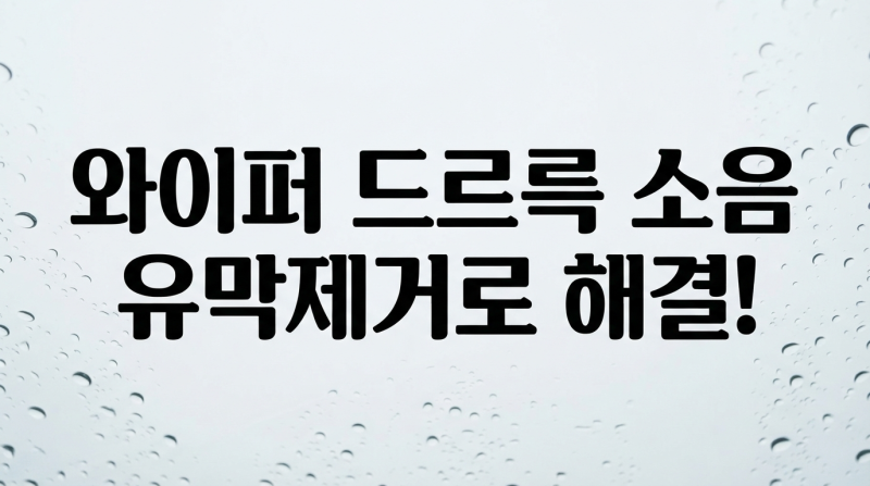 자동차 와이퍼 드르륵 소음 유막제거 방법 및 해결 순서