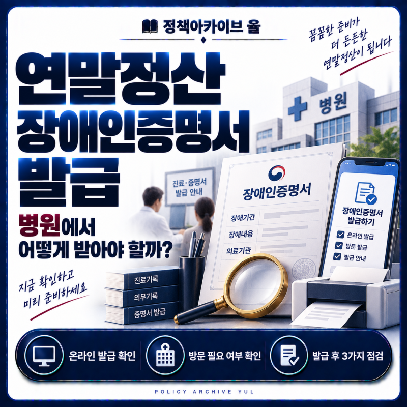 연말정산 장애인증명서 발급, 병원에서 어떻게 받아야 할까?