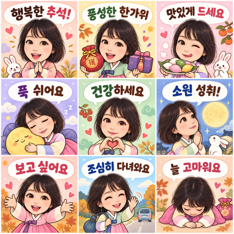 AI 추석 이미지 만들기, 이모티콘부터 인사카드까지