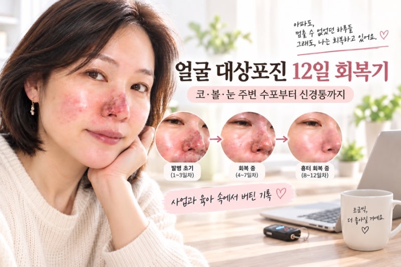 얼굴 대상포진 증상과 12일 회복과정｜코·볼·눈 주변 수포, 신경통까지 직접 겪은 후기