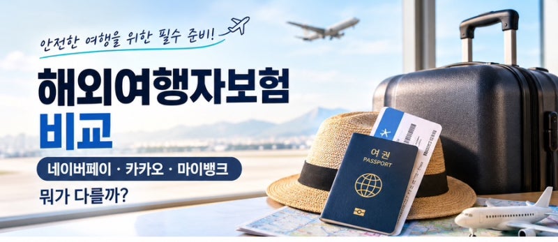 해외여행자보험 비교｜네이버페이·카카오·마이뱅크 차이점 총정리