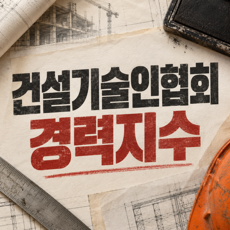 건설기술인협회 경력지수 생각보다 점수가 안 오르는 이유