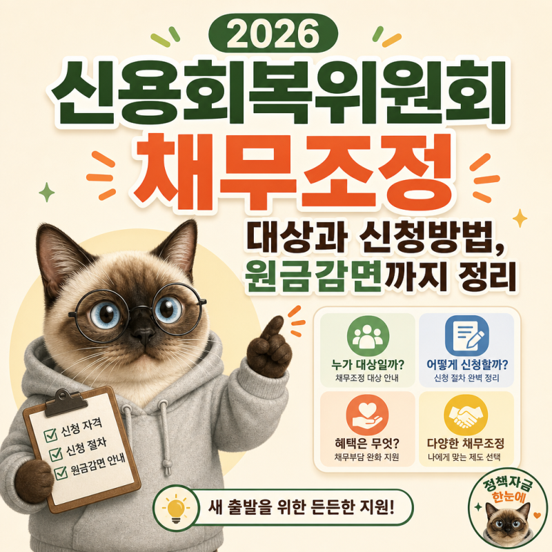 2026 신용회복위원회 채무조정 대상과 신청방법, 원금감면까지 정리