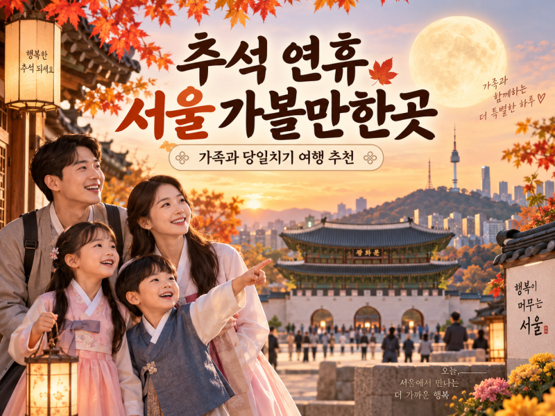 추석 연휴 서울 가볼만한곳, 가족 당일치기 여행 코스 추천