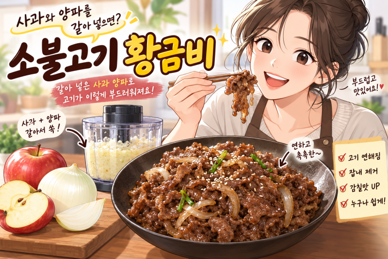 소불고기 양념장 사과 양파 비율 황금비 레시피 연육작용 정리