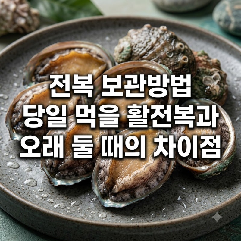 전복 보관방법 당일 먹을 활전복과 오래 둘 때의 차이점