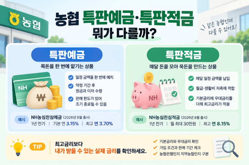 농협 특판적금·특판예금 금리와 가입방법 총정리｜2026년 최신 정보