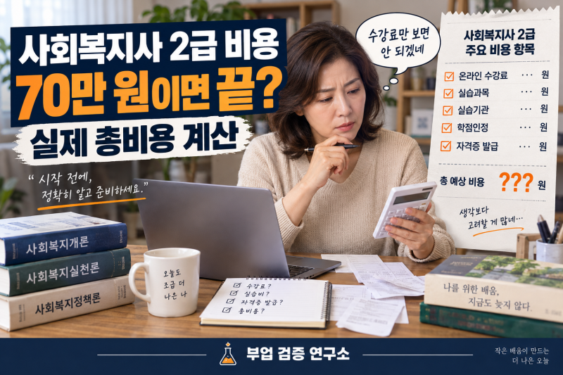 사회복지사 2급 비용 얼마? 온라인 수업부터 실습까지 실제 총비....