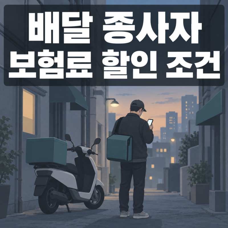배달 종사자 보험료 할인 조건 — 배달하는 분은 세 항목 다 채워도 11%가 상한