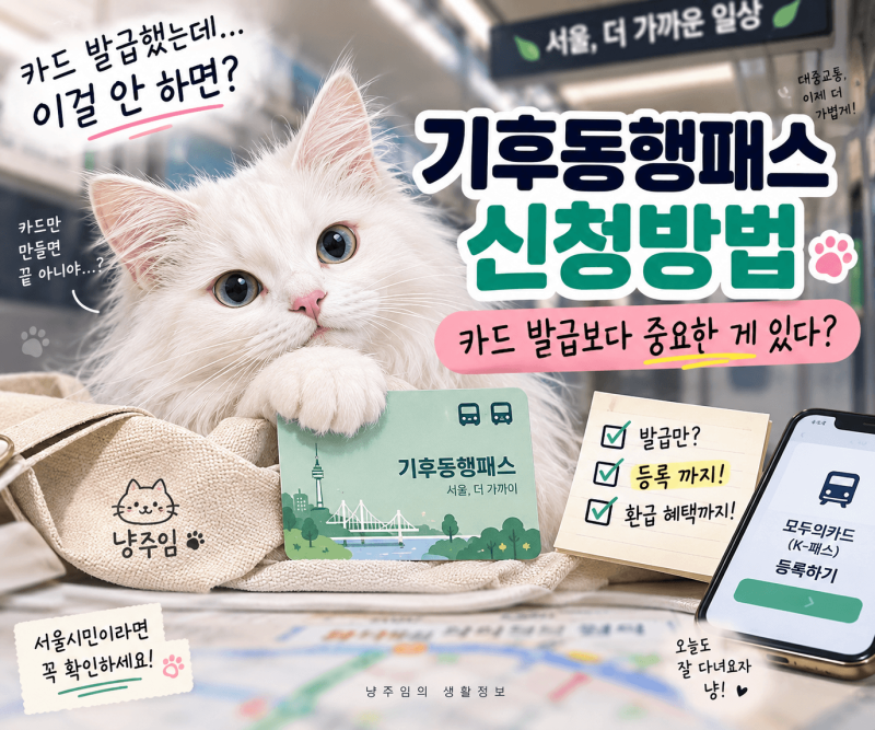 기후동행패스 신청방법, 카드 발급보다 중요한 게 있다?