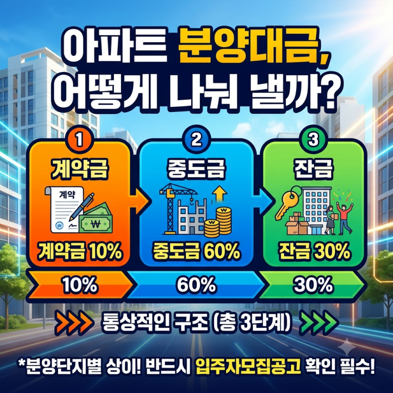 아파트 계약금·중도금·잔금 준비 방법, 분양 전에 꼭 계산해야 할 것