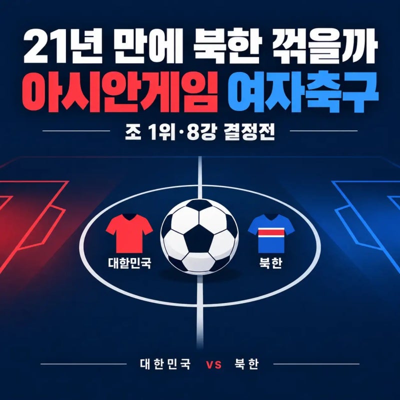 2026 아시안게임 여자축구 북한 vs 대한민국 중계 일정 | 21년 만의 승리 가능할까 (F조 1위 결정....
