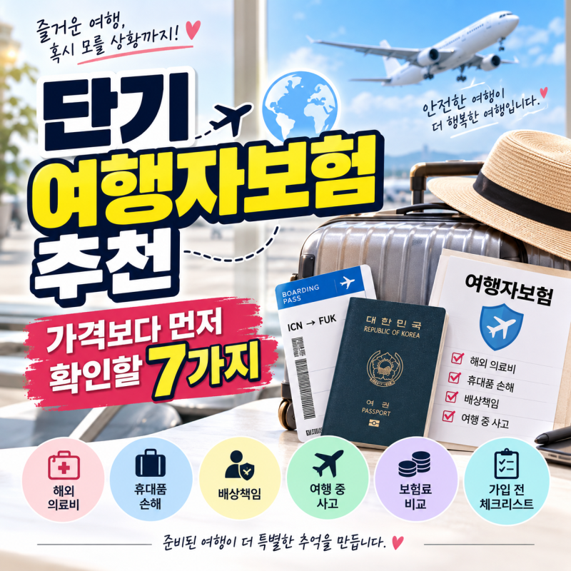 단기여행자보험 추천, 가격보다 먼저 확인해야 할 7가지