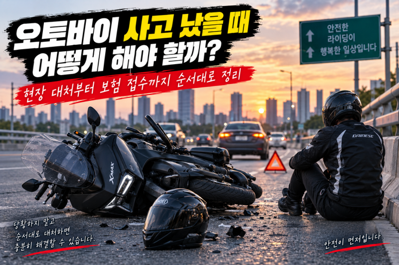 오토바이 사고 났을 때 어떻게 해야 할까? 현장 대처부터 보험 접수까지 순서대로 정리