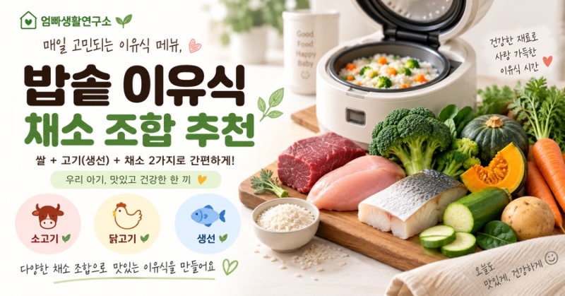 밥솥 이유식 채소 조합 추천｜소고기·닭고기·생선 이유식 메뉴