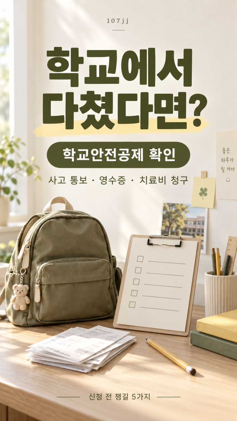 아이가 학교에서 다쳤다면? 학교안전공제 치료비 청구 전에 챙길 5가지