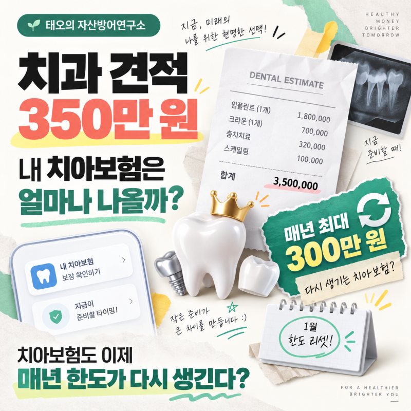 치과 견적 350만 원 찍힌 날, 매년 최대 300만 원 다시 생기는 치아보험이 나왔다