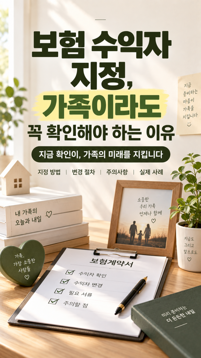 보험 수익자 지정, 가족이라도 꼭 확인해야 하는 이유