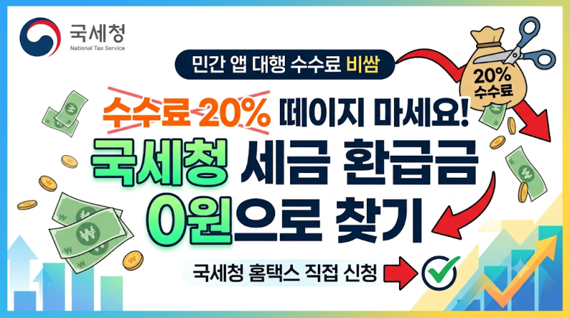 국세청 환급금조회 홈택스신청 수수료 없이 5분 만에 세금 돌려받기