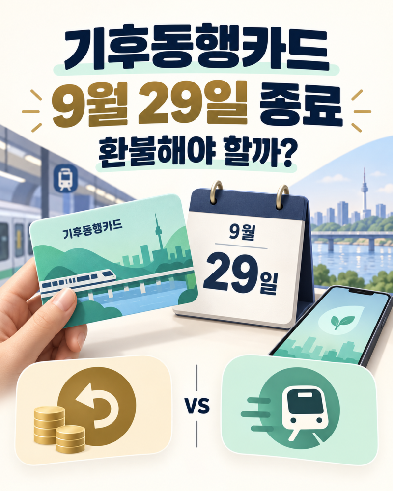 기후동행카드 선불권 9월 29일 종료, 남은 기간 환불해야 할까?