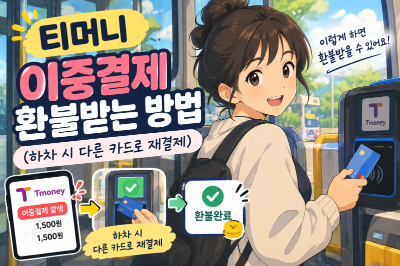 티머니 이중결제 환불받는 방법 (하차 시 다른 카드로 재결제)