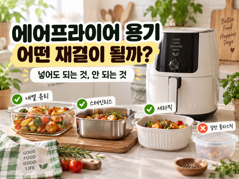 에어프라이어 용기 넣어도 되는 재질