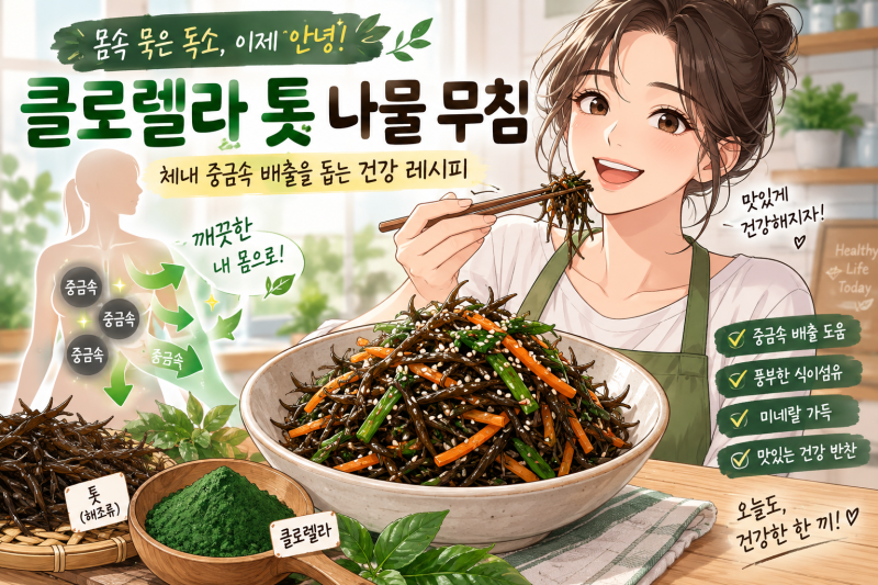 체내 중금속 배출 클로렐라 톳나물무침 레시피! 10분 완성 노하우