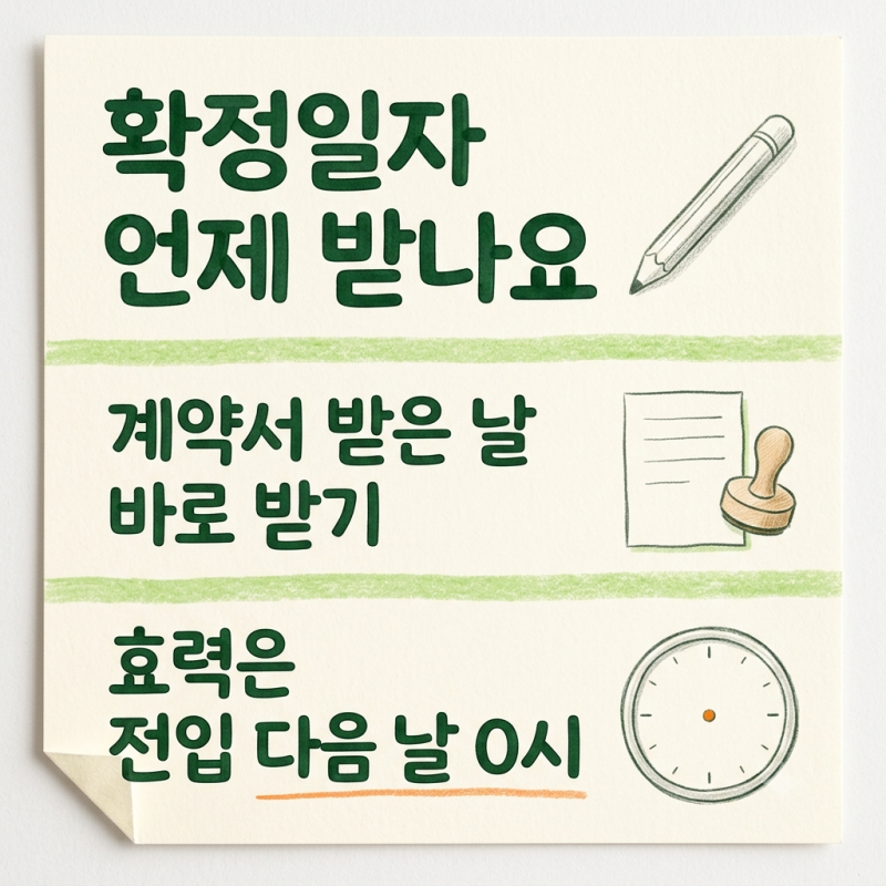 확정일자 언제 받나요? 전입신고 확정일자 효력은 다음 날 0시, 5단계 순서