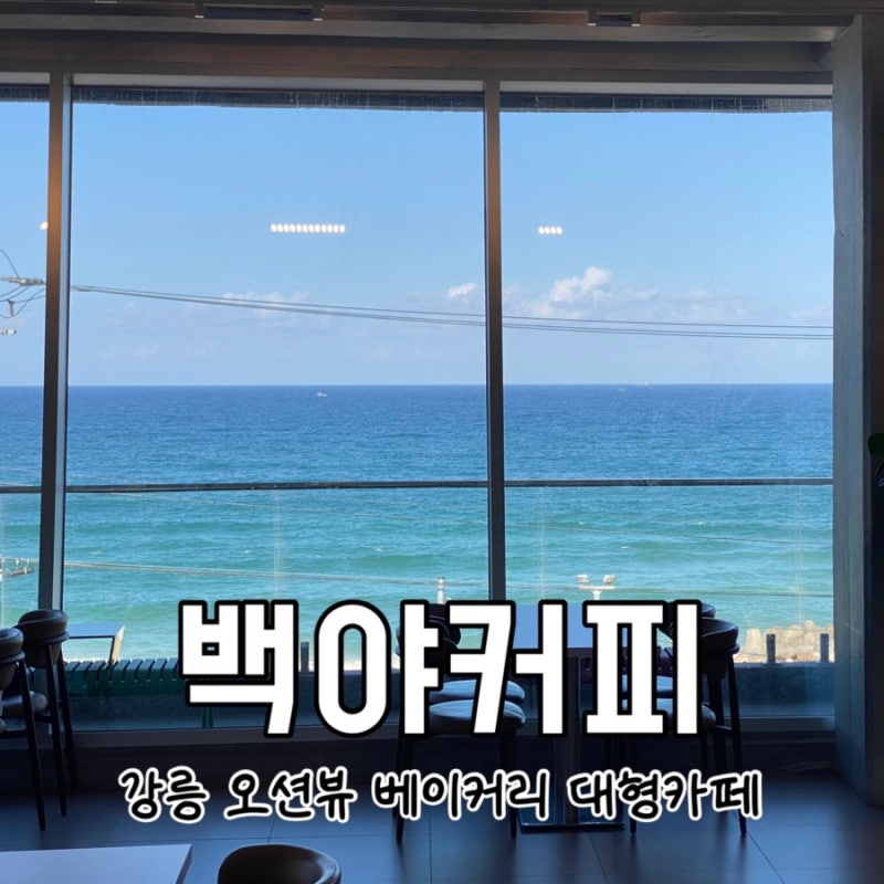 백야커피 강릉 오션뷰 카페 경포 베이커리 대형카페 추천