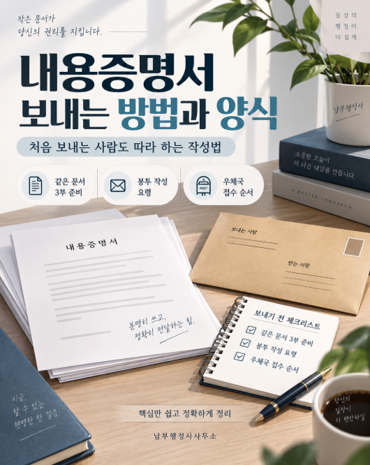 내용증명서 보내는 방법 실제 양식과 우체국 접수 순서 정리
