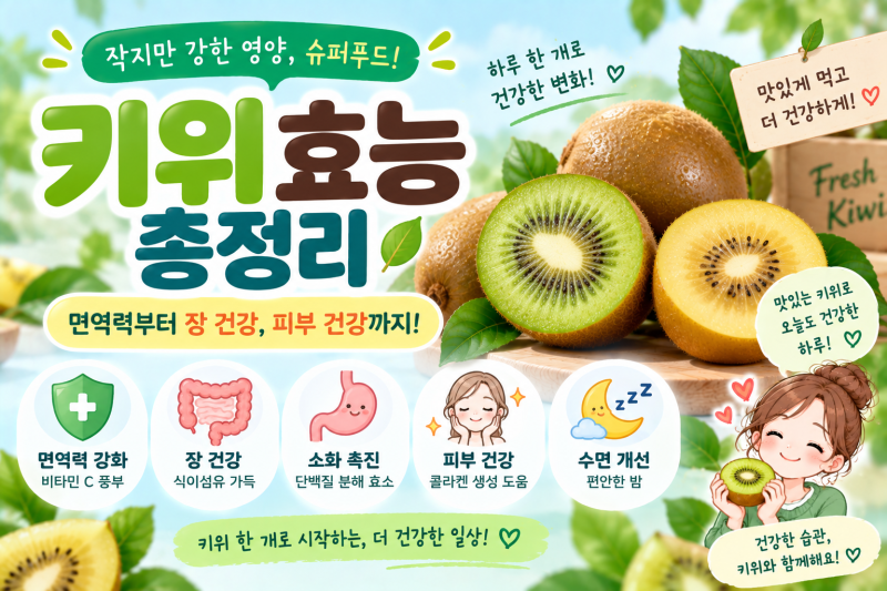 키위 효능 총정리｜그린키위·골드키위 영양 비교부터 장 건강까지