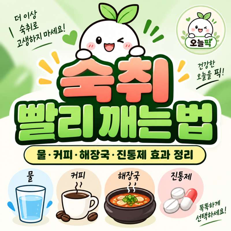 숙취 빨리 깨는 법 있을까? 물·커피·해장국·진통제 효과 총정리