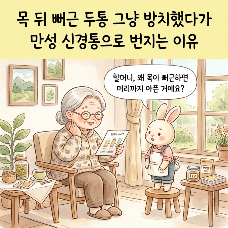 목 뒤 뻐근 두통 그냥 방치했다가 만성 신경통으로 번지는 이유