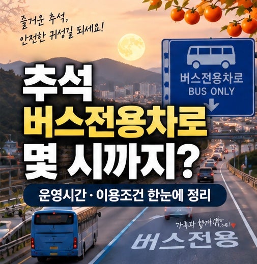2026 추석 고속도로 버스전용차로 시간 운영구간 이용차량 총정리