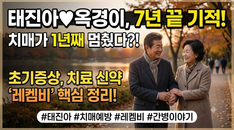 치매 초기증상 및 전조증상 총정리, 태진아 옥경이 기적의 간병기와 신약 레켐비 치료비 대....