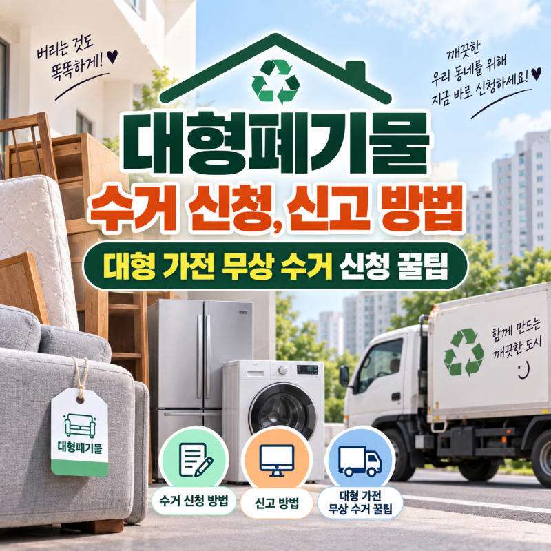 대형폐기물 수거 신청 및 신고 방법, 대형 가전 무상 수거 신청 꿀팁