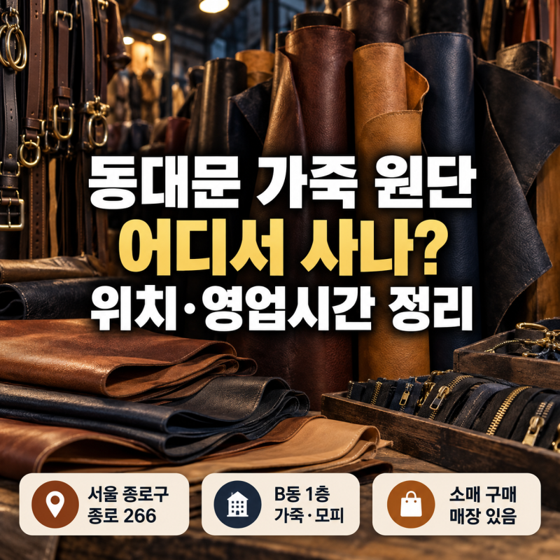 동대문 가죽 원단 어디서 사나? 위치·영업시간 정리