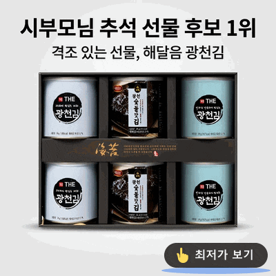시부모님 추석 선물 후보, 해달음 광천김캔 선물세트 장단점