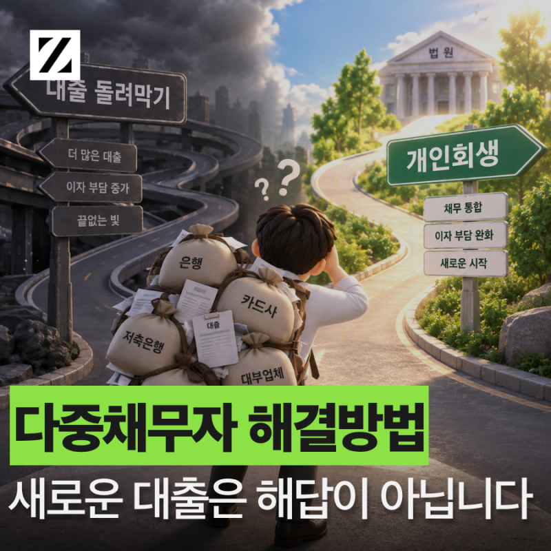 다중채무자 해결방법, 채권자가 여러 곳이면 개인회생을 봐야 합니다