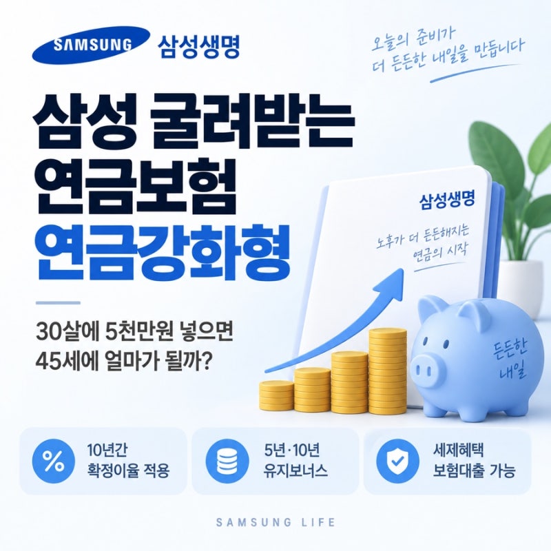 30살에 노후자금 5천만원 넣으면? 삼성 연금보험 계산해보니