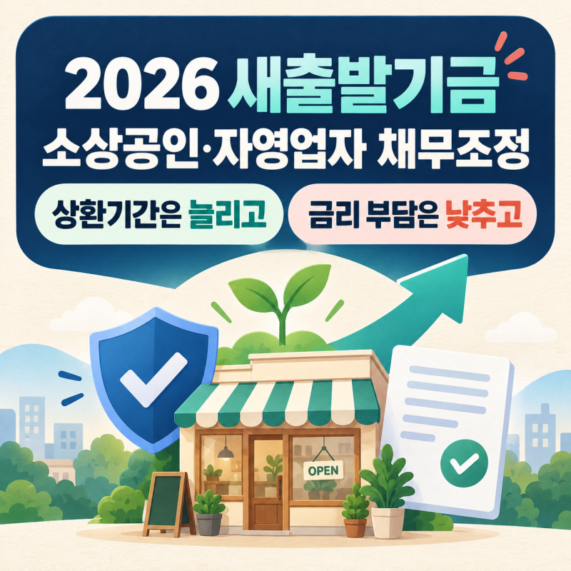 소상공인 장기연체 특별채무조정 2026년 신청법과 새도약기금 혜택