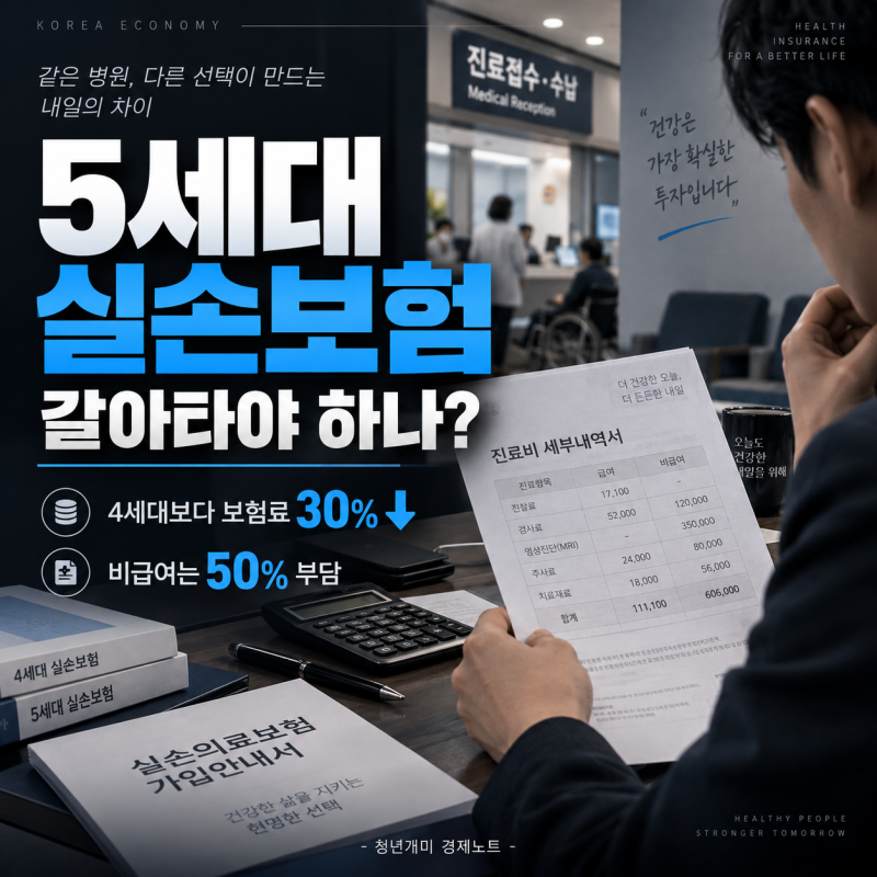 "5세대 실손보험 갈아타야 하나?" 4세대보다 30% 싸지만 비급여는 50% 부담