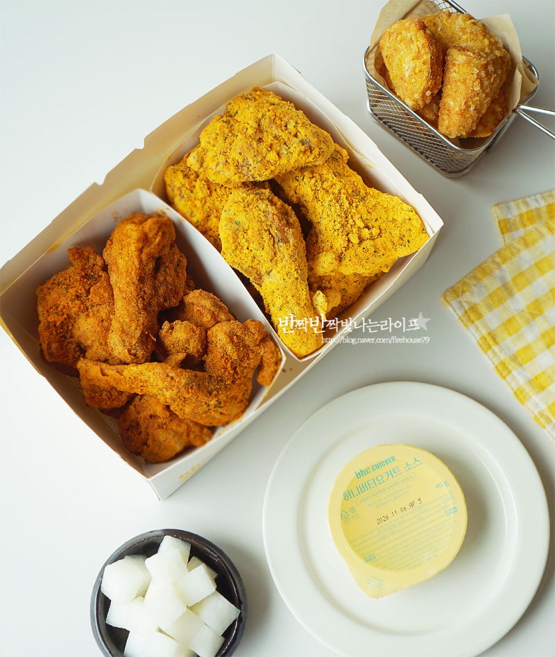 bhc치킨 신메뉴 커링클 뿌링클 반반 콰삭 감자 꿀조합