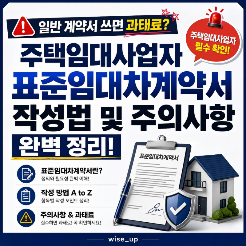 일반 계약서 쓰면 과태료?주택임대사업자 표준임대차계약서 작성법 및 주의사항 완벽 정리!