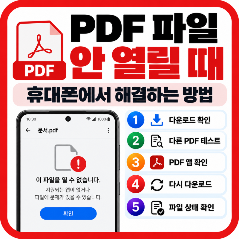 PDF 파일 휴대폰에서 안 열릴 때 (+앱·파일 오류 해결)