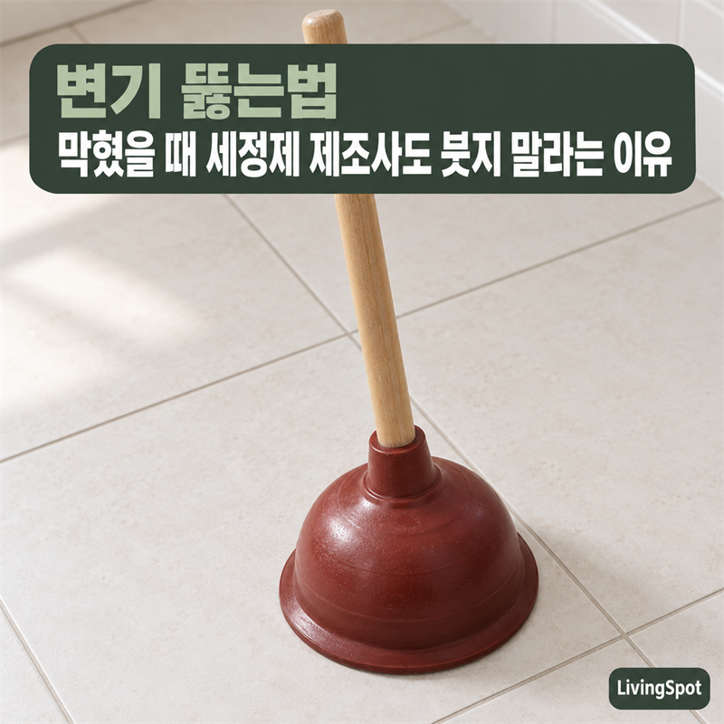 변기 뚫는법, 막혔을 때 세정제 제조사도 붓지 말라는 이유