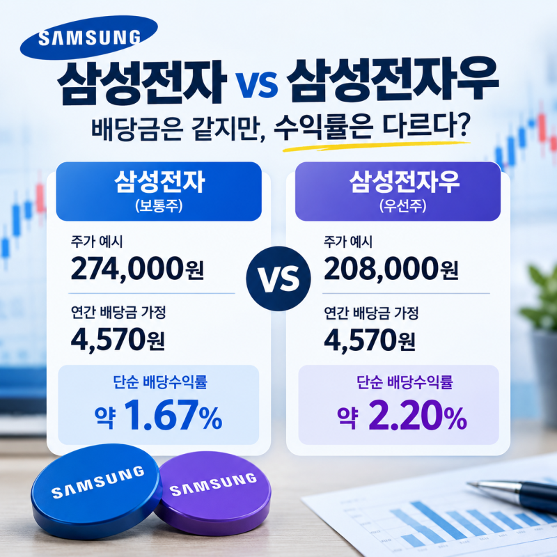 삼성전자우가 더 올랐다? 삼성전자와 우선주 주가 차이, 배당 전 확인할 점