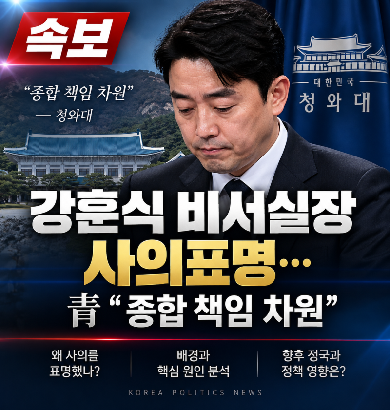 강훈식 비서실장 사의 표명,이유는 무엇일까?