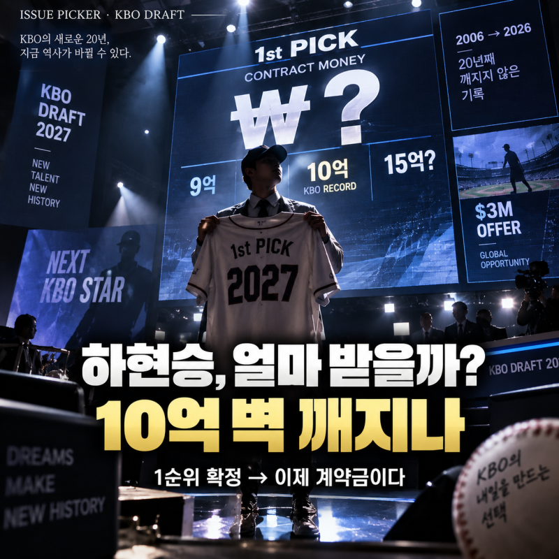 하현승 계약금 얼마 받을까?｜전체 1순위 키움 지명, 한기주 10억원 기록 깨나